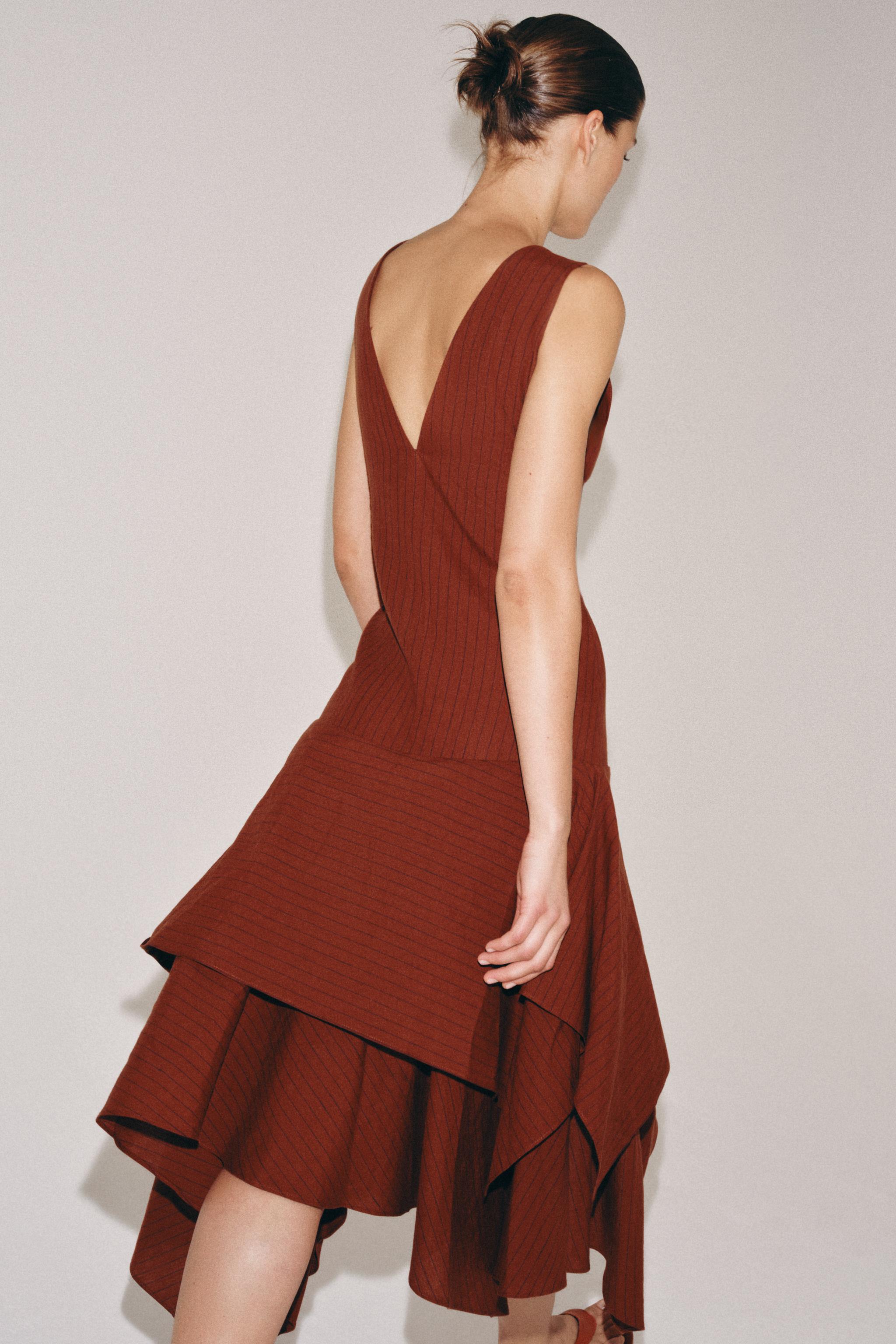 ASYMMETRIC STRIPED DRESS ZW COLLECTION