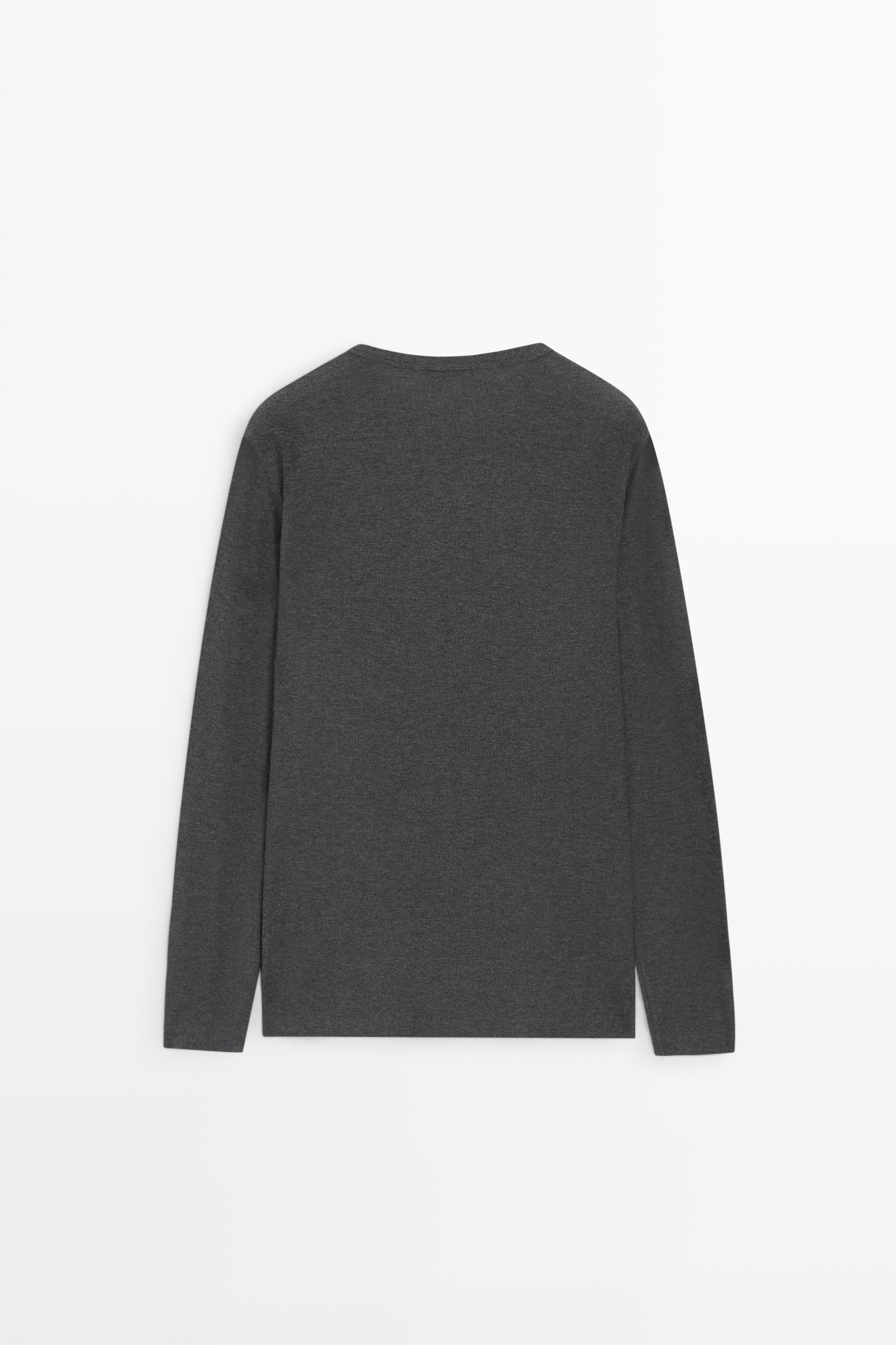 Cotton blend henley T-shirt
