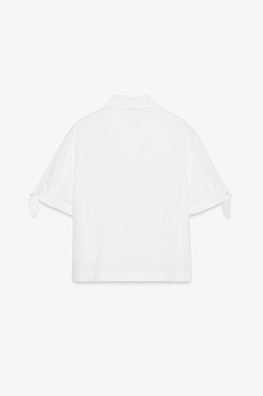 RAMIE TIE SHORT SLEEVE SHIRT - White by Zara - Image 6