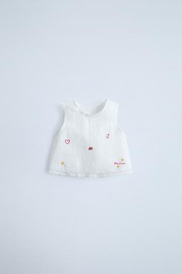 Zara EMBROIDERED SHIRT - White - Image 0