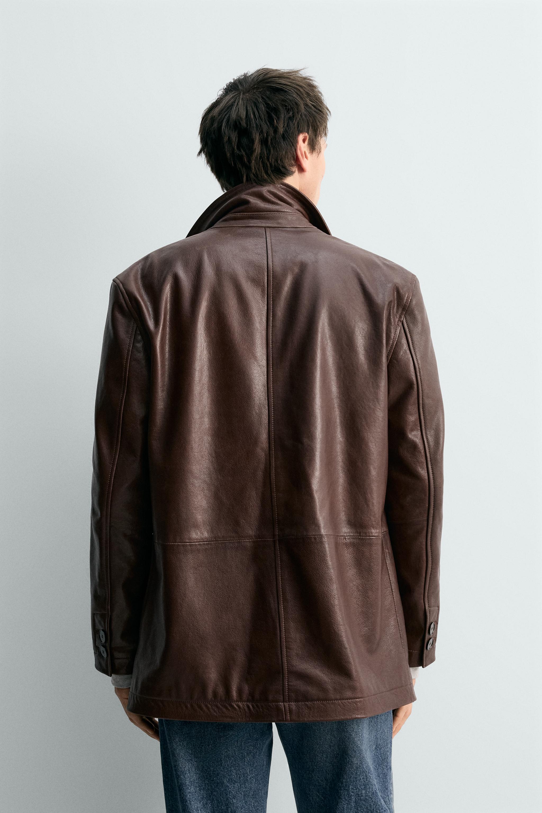 RELAXED FIT NAPPA LEATHER BLAZER