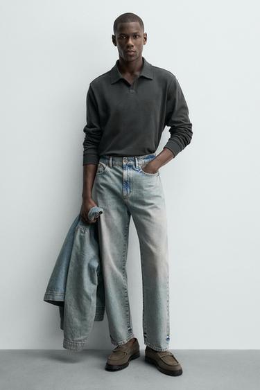 LEATHER PENNY LOAFERS WITH TRACK SOLE - Taupe Grey by Zara - Image 1