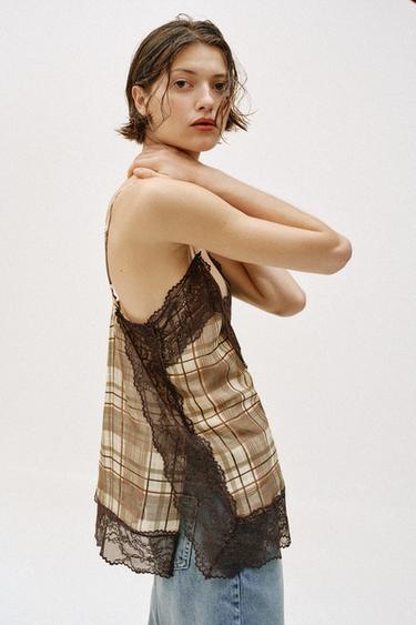 Zara PLAID CAMISOLE - Multicolored