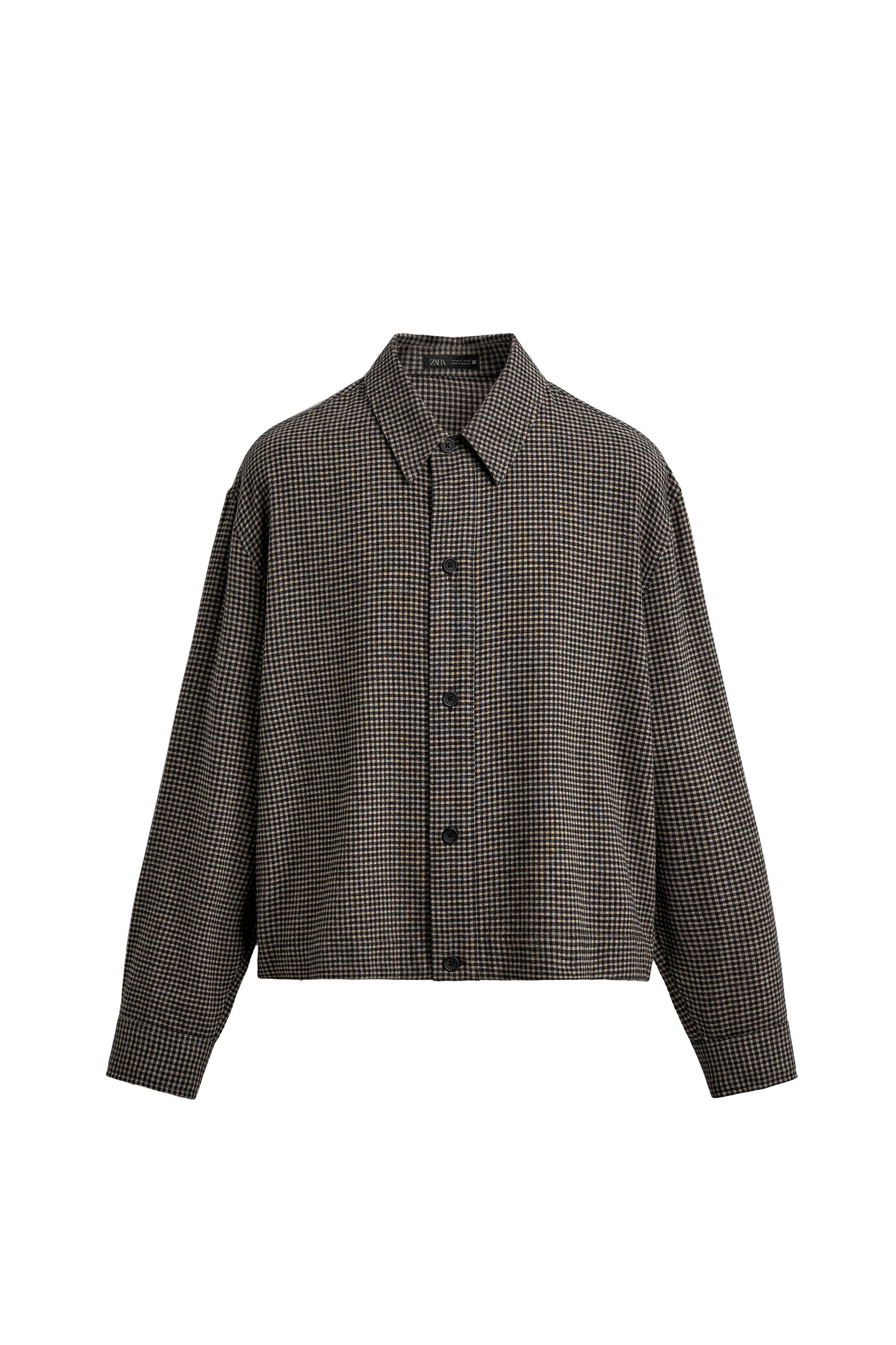 チェック柄オーバーシャツ - グレー | ZARA Japan / 日本
