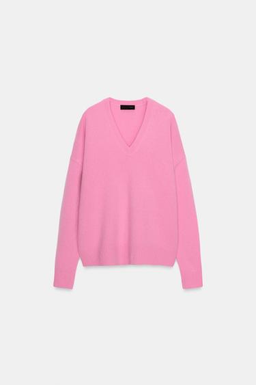 JERSEY 100% LANA OVERSIZE - Rosa de Zara