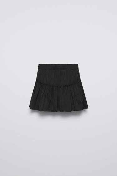 Zara RUFFLED SKORT - Black