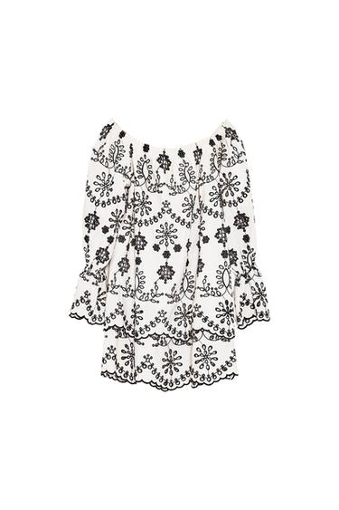 SHORT DRESS WITH SCHIFFLI EMBROIDERY