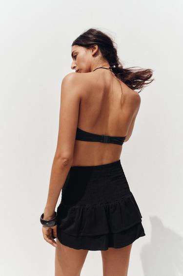 WIDE-WAIST BERMUDA SHORTS WITH RUFFLES - Black by Zara - Image 5
