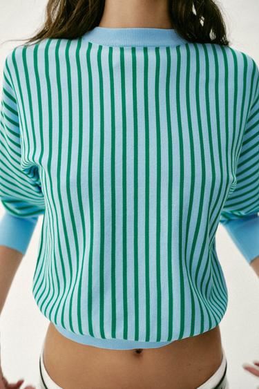 SWEAT EN MAILLE À RAYURES - unique de Zara - Image 2