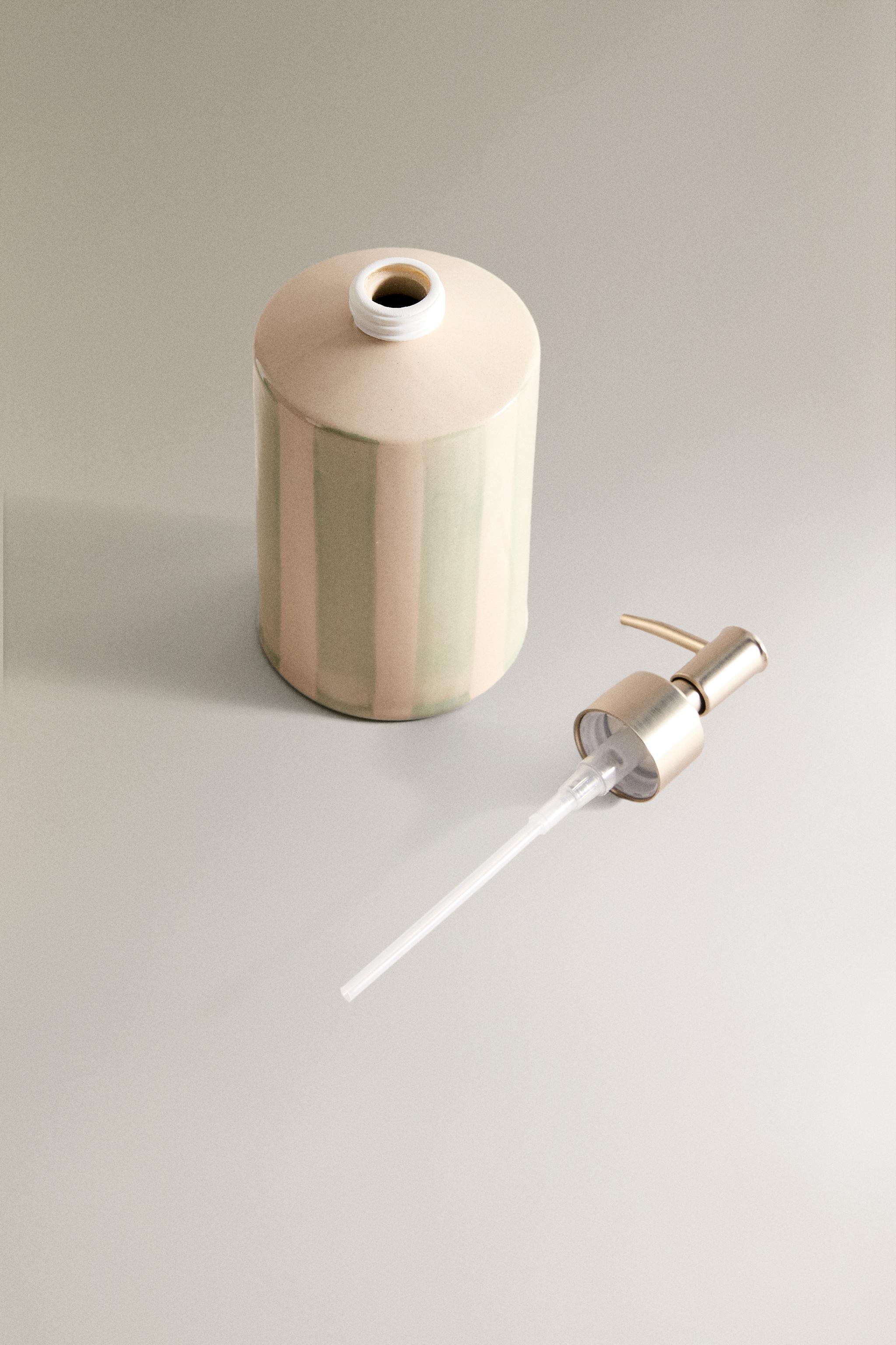 STRIPED CERAMIC SOAP DISPENSER