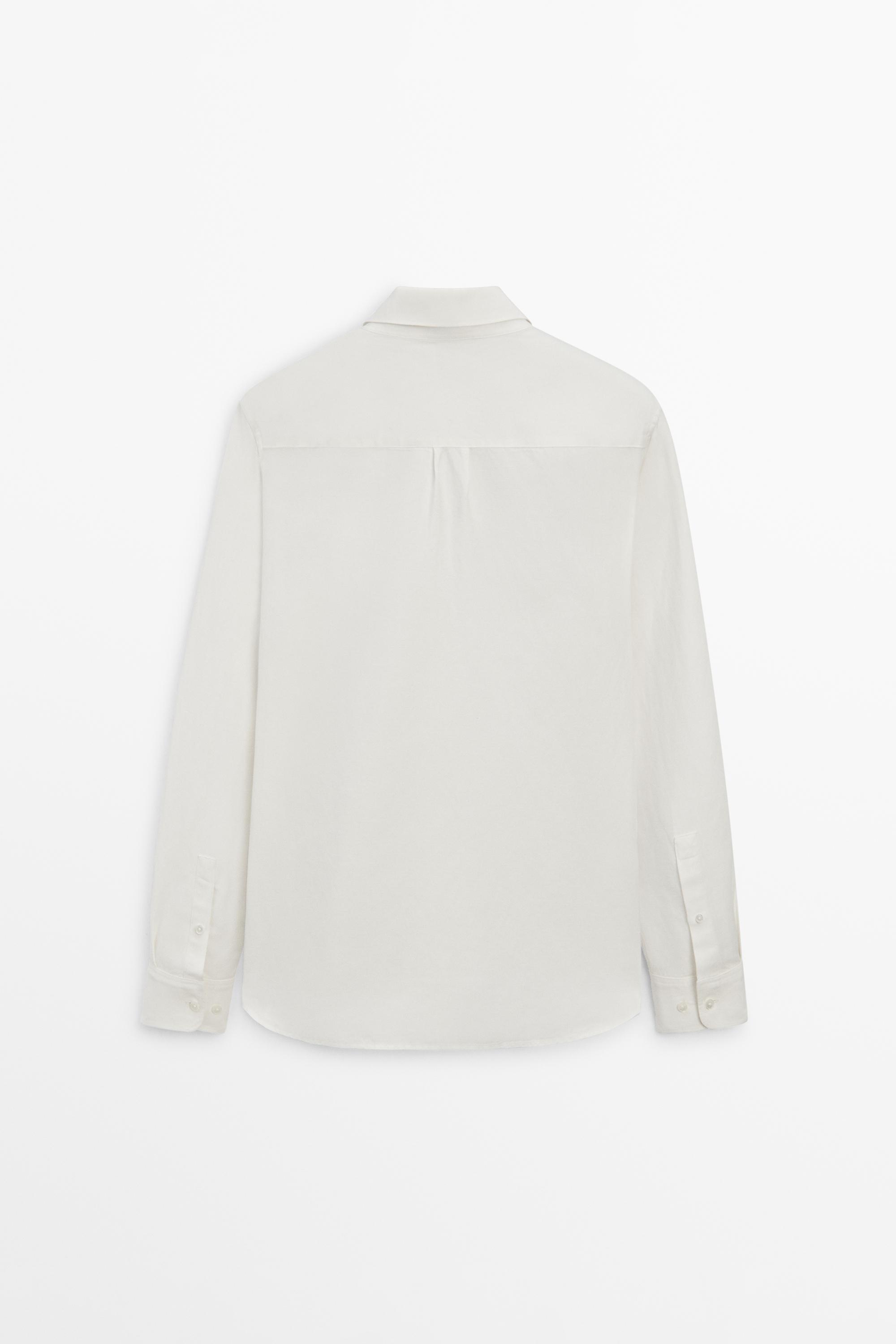 Regular fit linen blend shirt