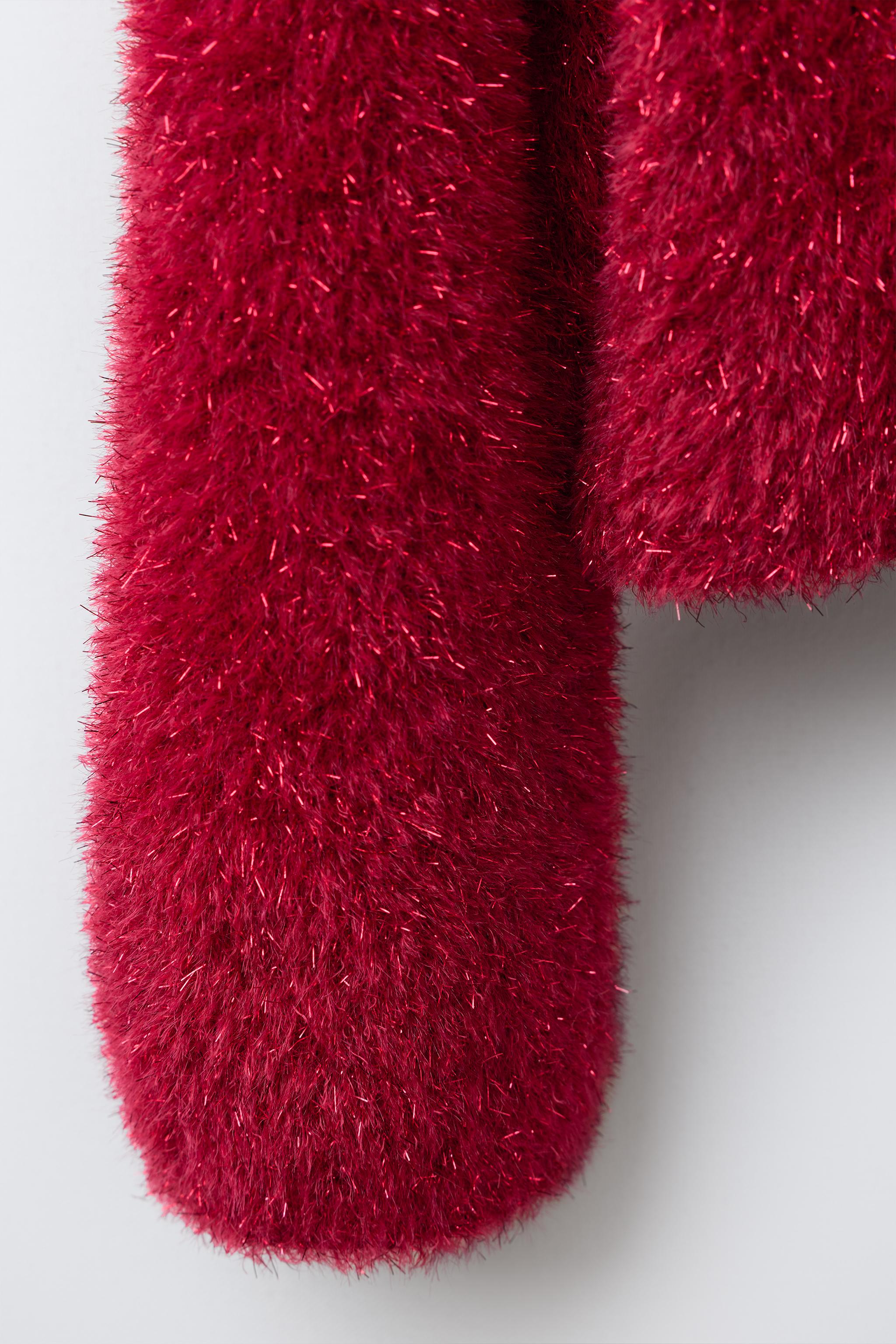 SPARKLY FAUX FUR KNIT JUMPER