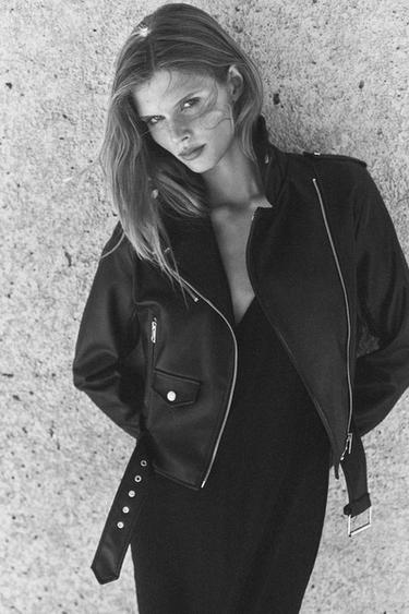 FAUX LEATHER BIKER JACKET - Black by Zara