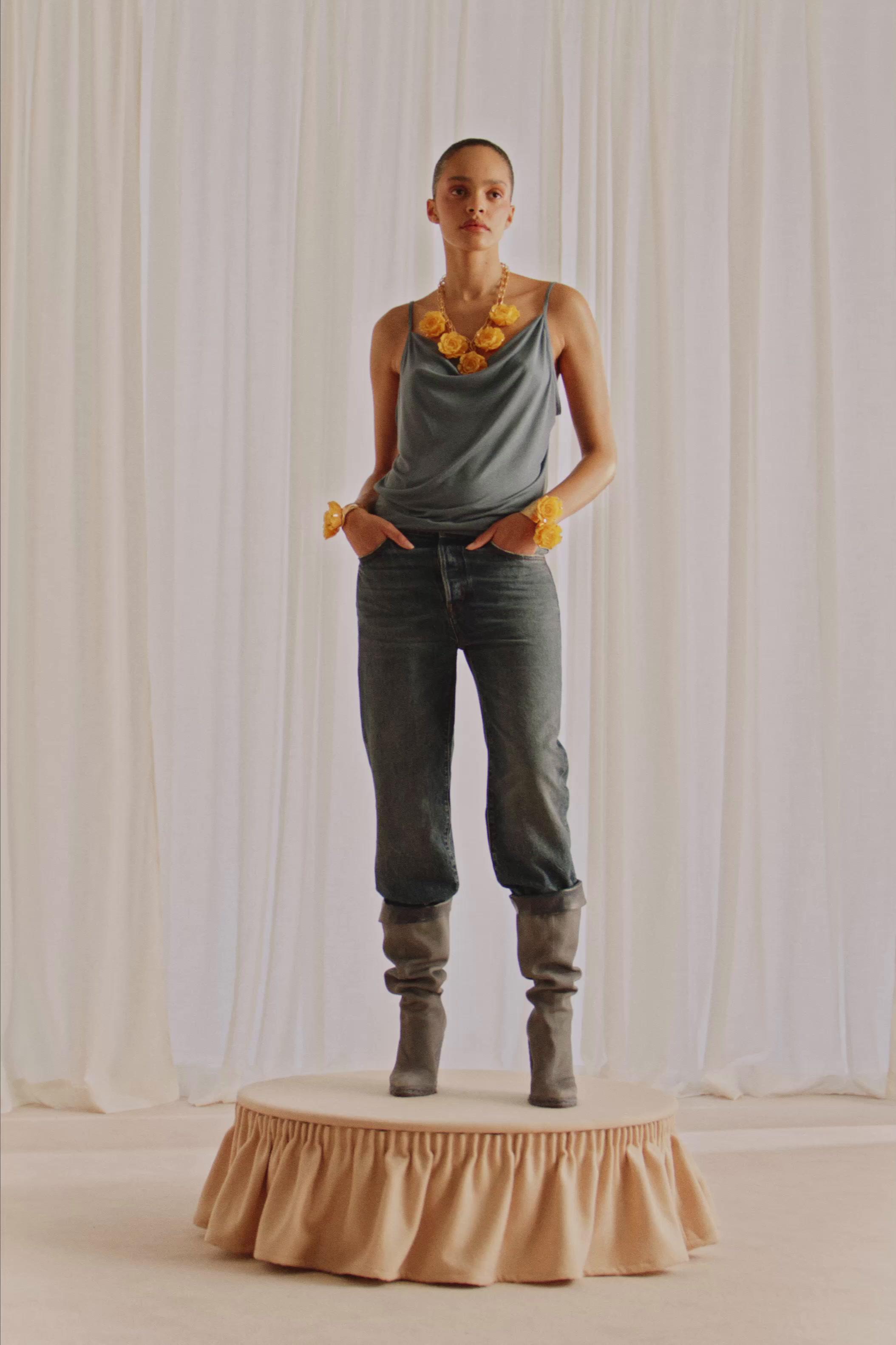 METAL RESIN FLOWERS NECKLACE MARISA BERENSON X ZARA - Golden