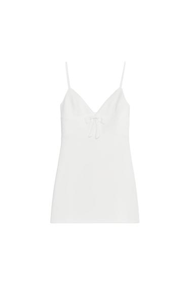 MINI DRESS WITH BOW - Ecru by Zara