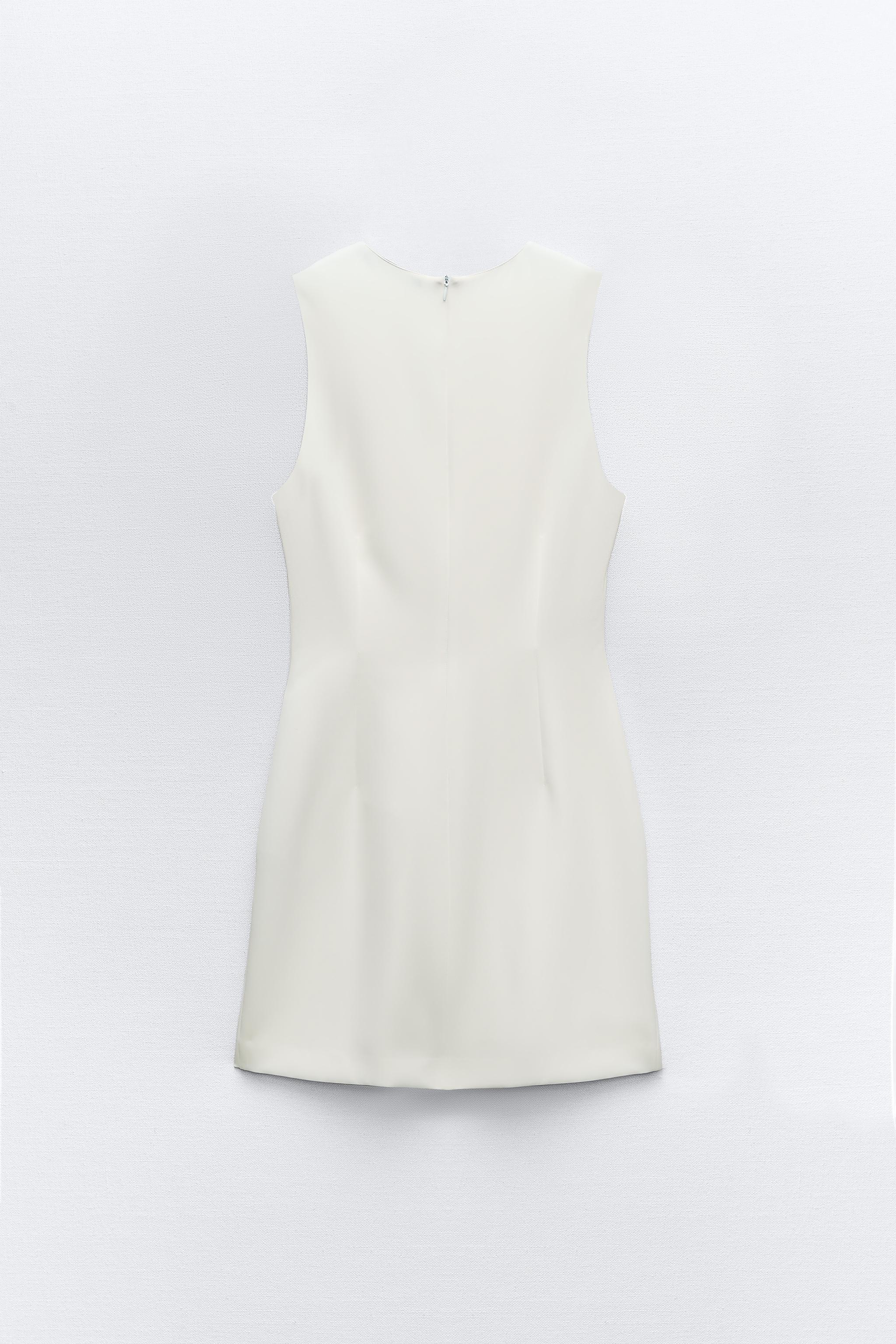 GATHERED SHORT DRESS - White