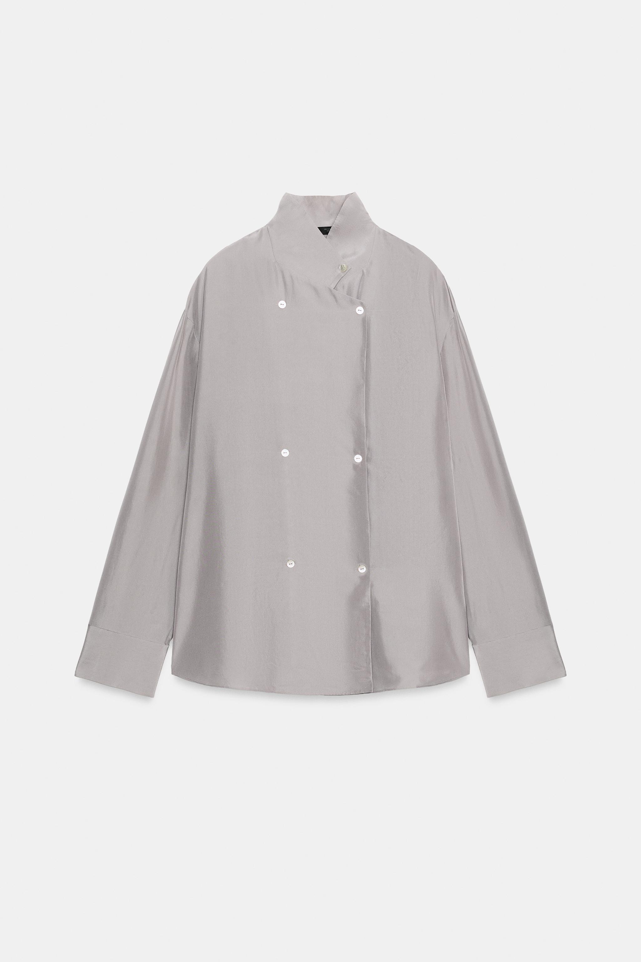 ZW COLLECTION 100% SILK WRAP SHIRT