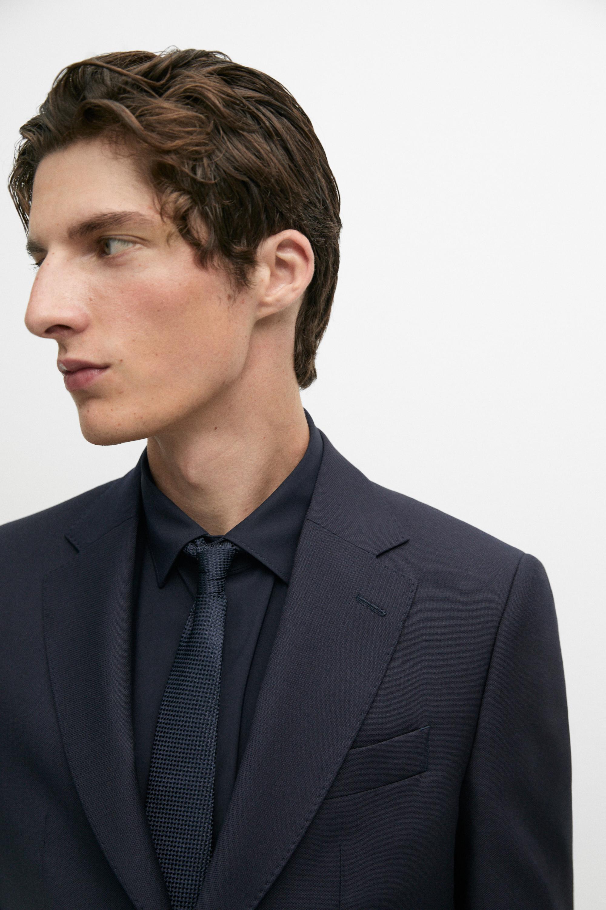 Textured suit blazer