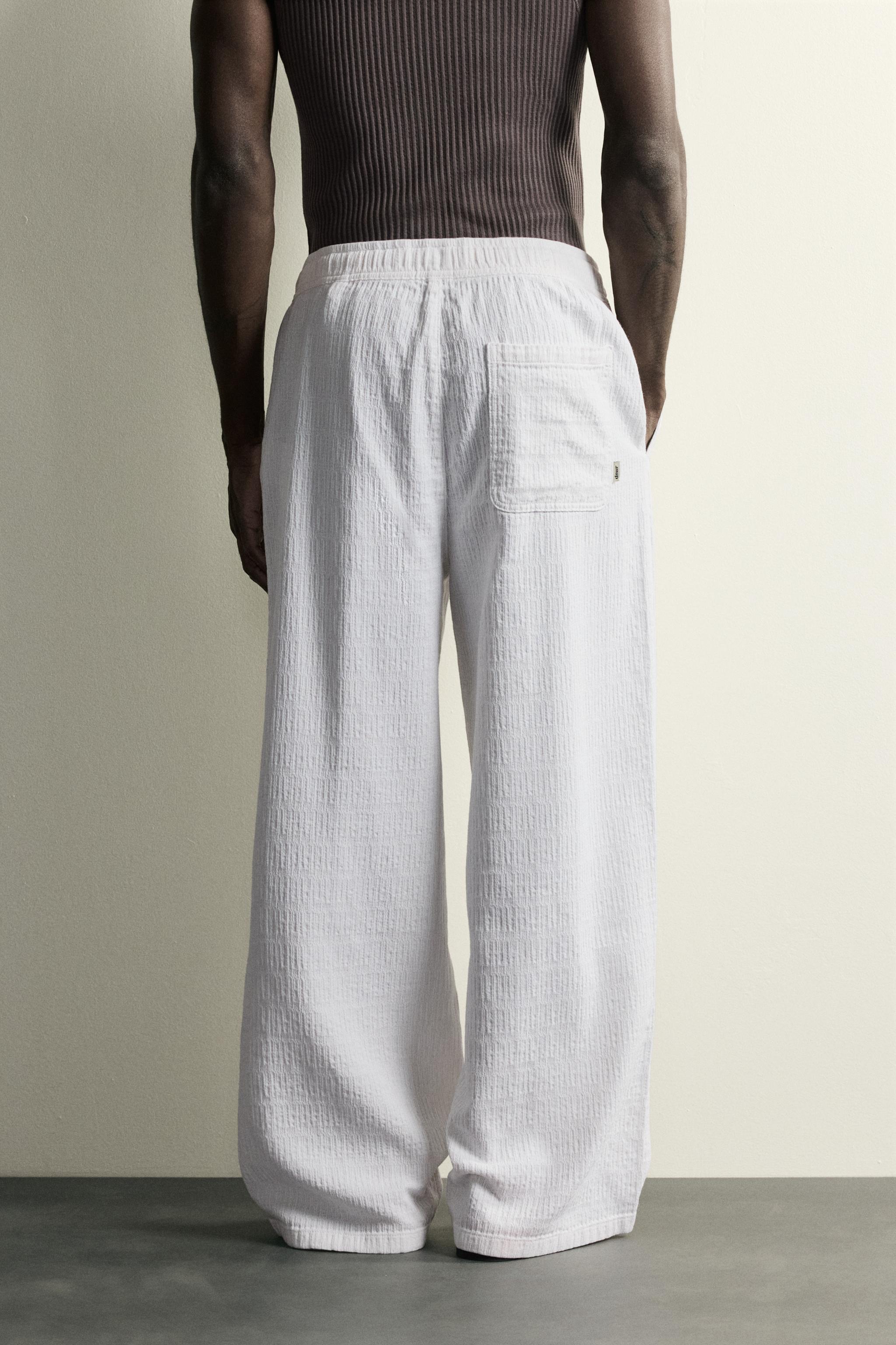 PANTALON COUPE DÉCONTRACTÉE JACQUARD DÉLAVÉ