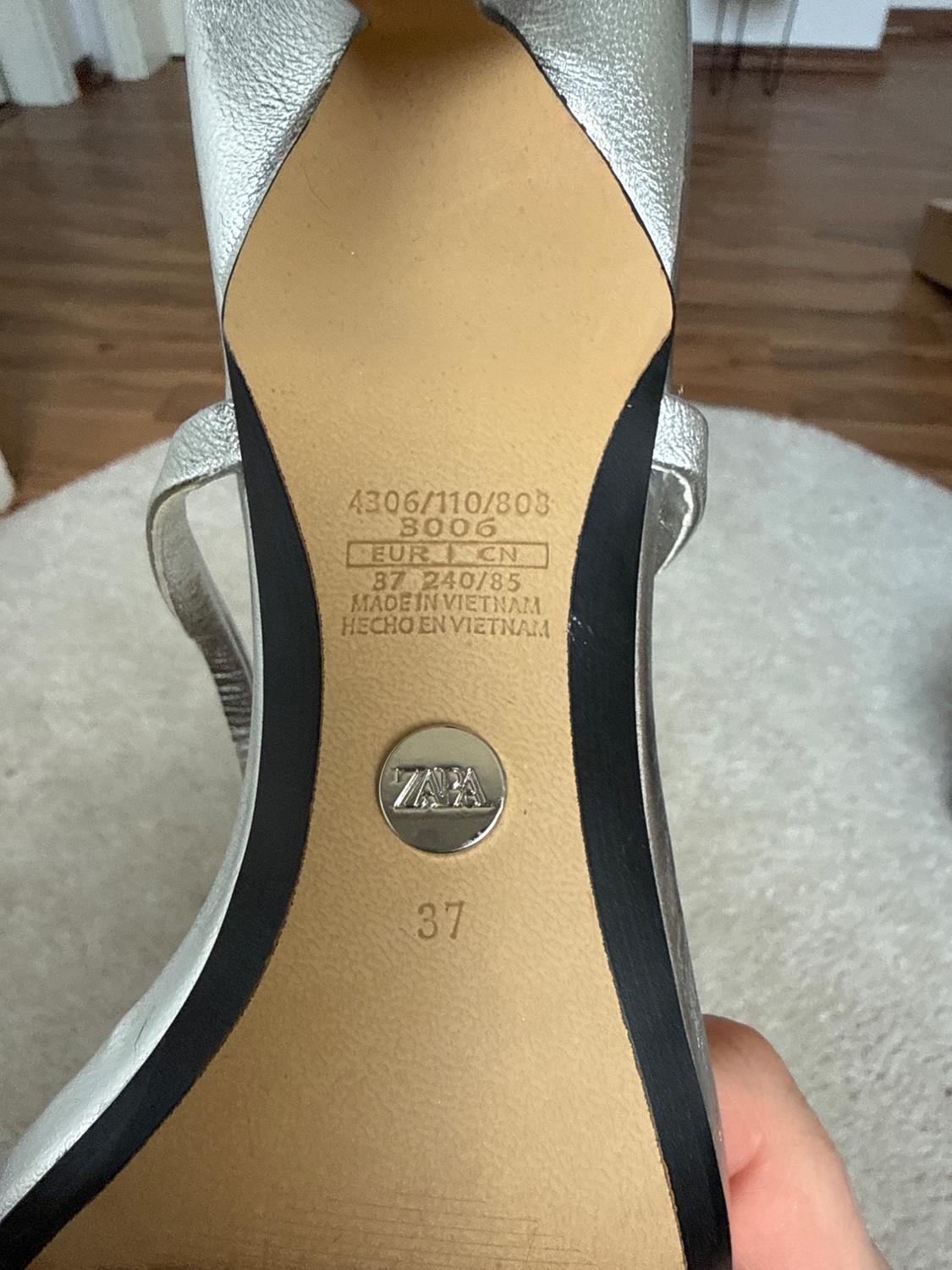 ZARA ATELIER LEDER SANDALETTEN SILBER GR. 37  LIMITED EDITION - Image 4