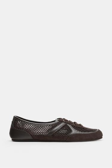TÊNIS EM MESH - Marrom da Zara - Imagem 0