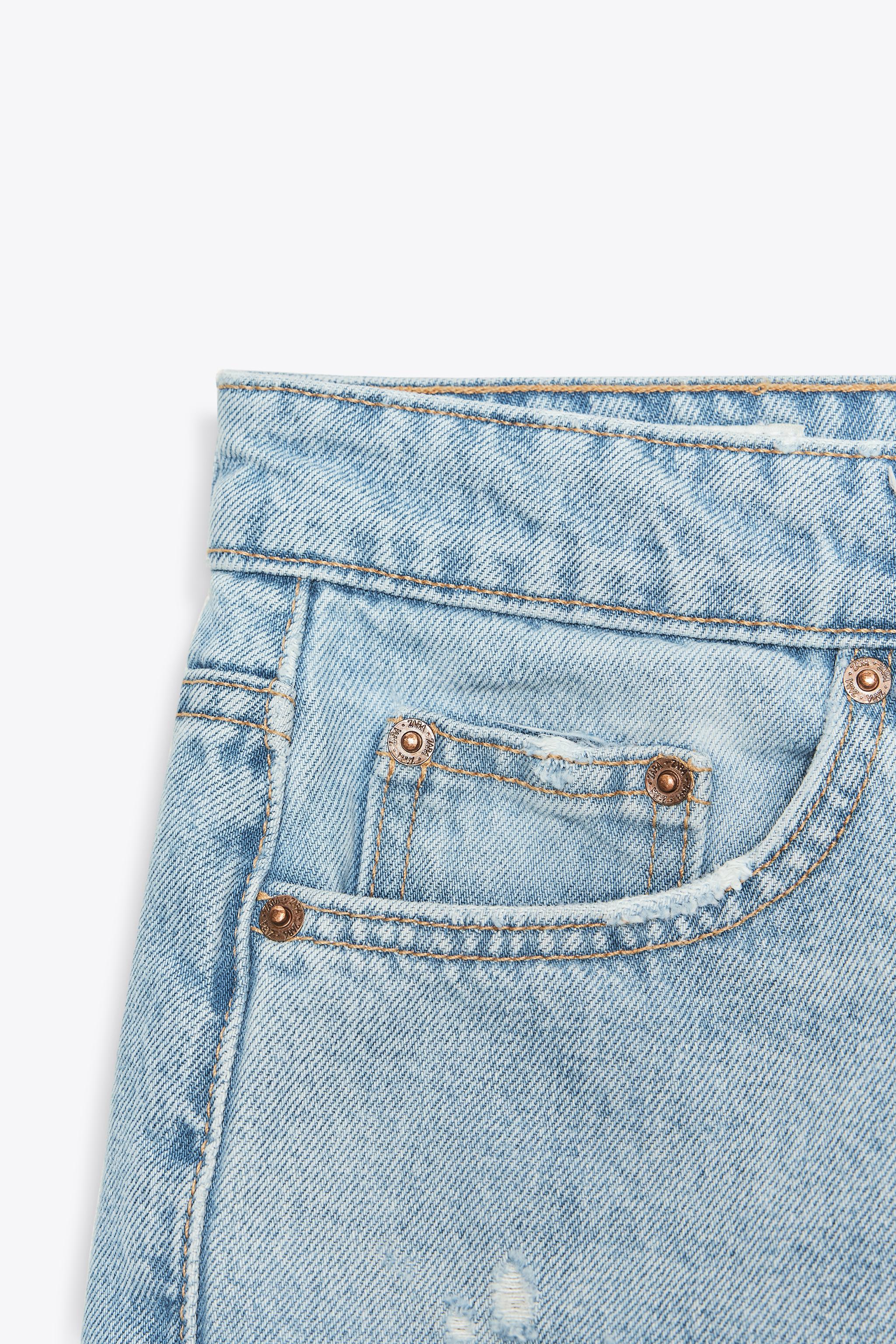 SHORT MINI EN DENIM TRF TAILLE MOYENNE DÉCHIRÉ