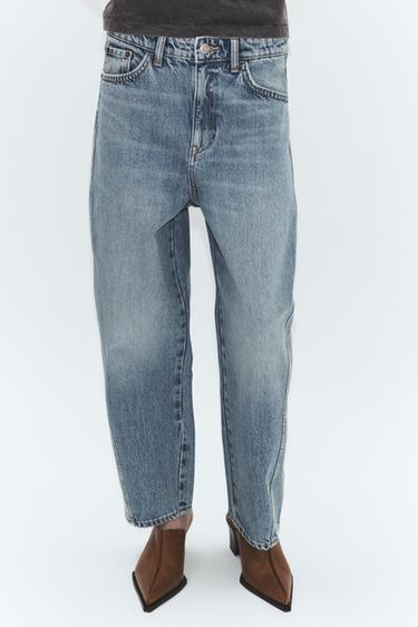 TRF CROPPED MID-RISE JEANS - Blue by Zara