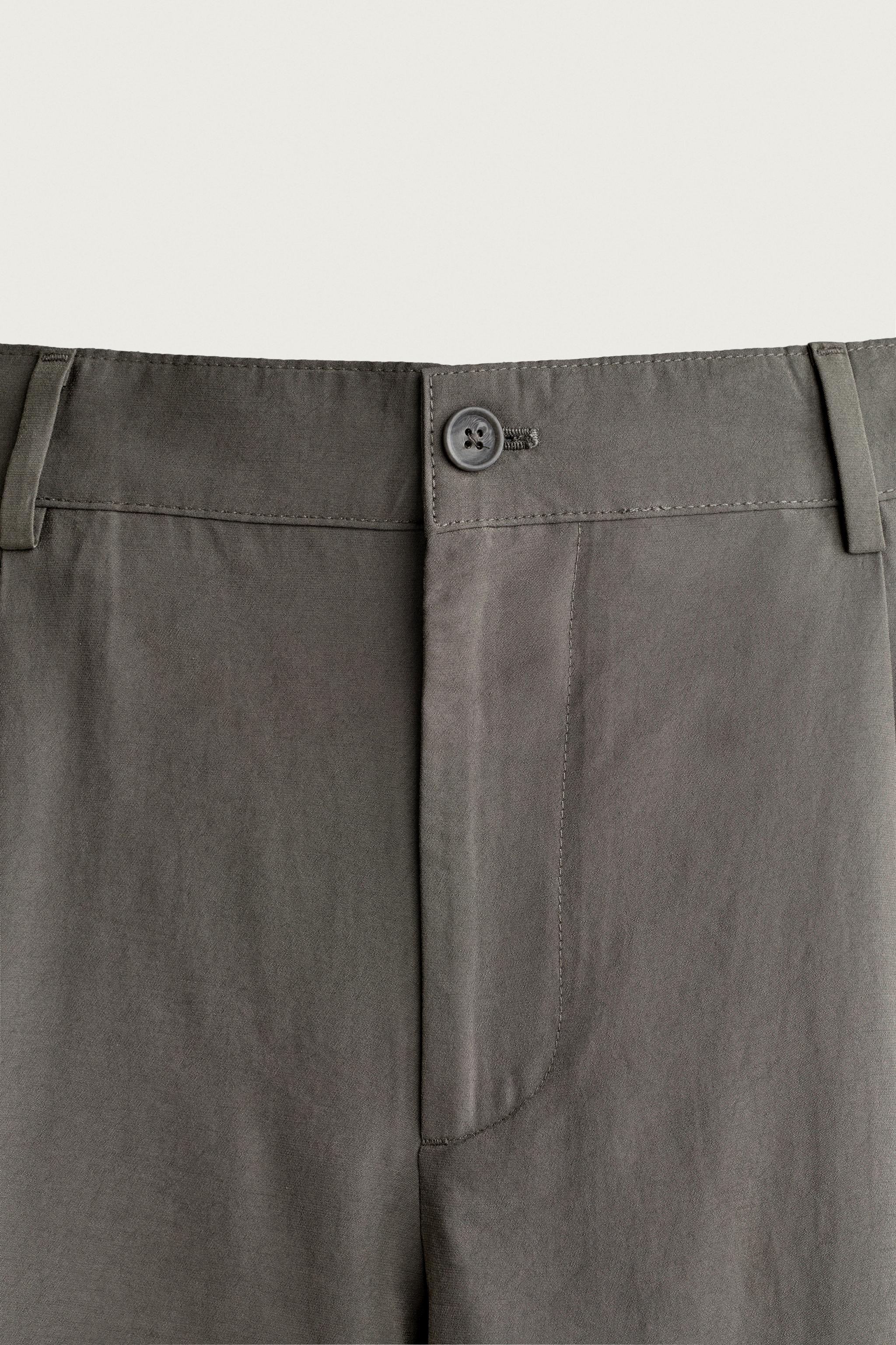 Zara PİLİLİ RELAXED FIT PANTOLON görsel 8