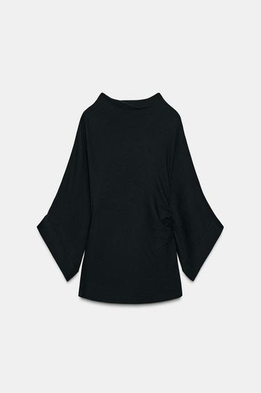 DRAPED TOP ZW COLLECTION LIMITED EDITION - Black by Zara
