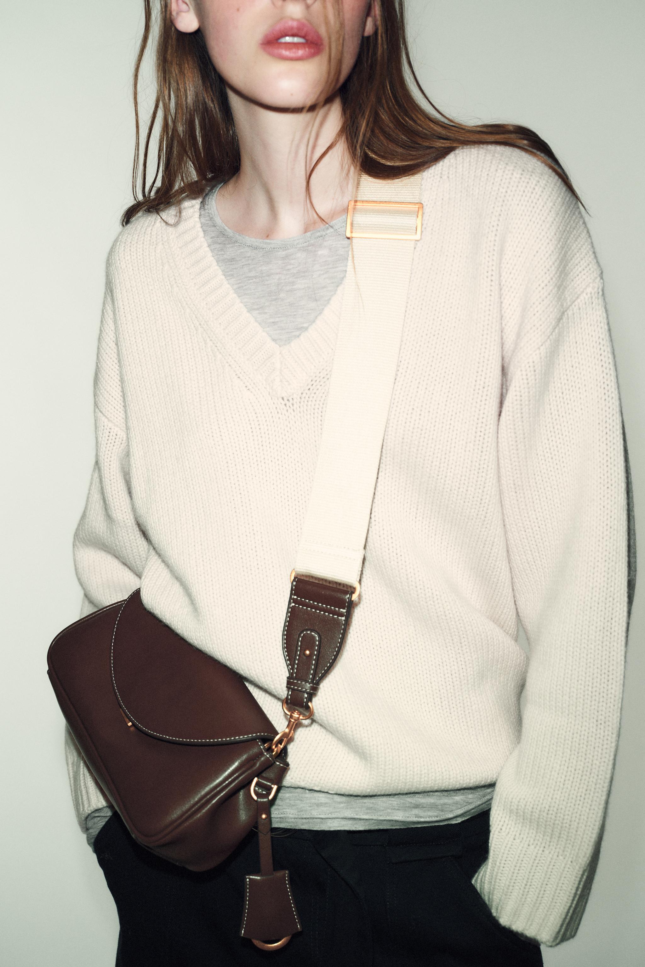 マロン BOLSA TIRACOLO ALONGADA - Chocolate | ZARA Brasil