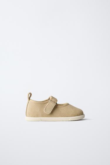 Zara KOŽNE BAREFOOT BALETANKE – Boja peska