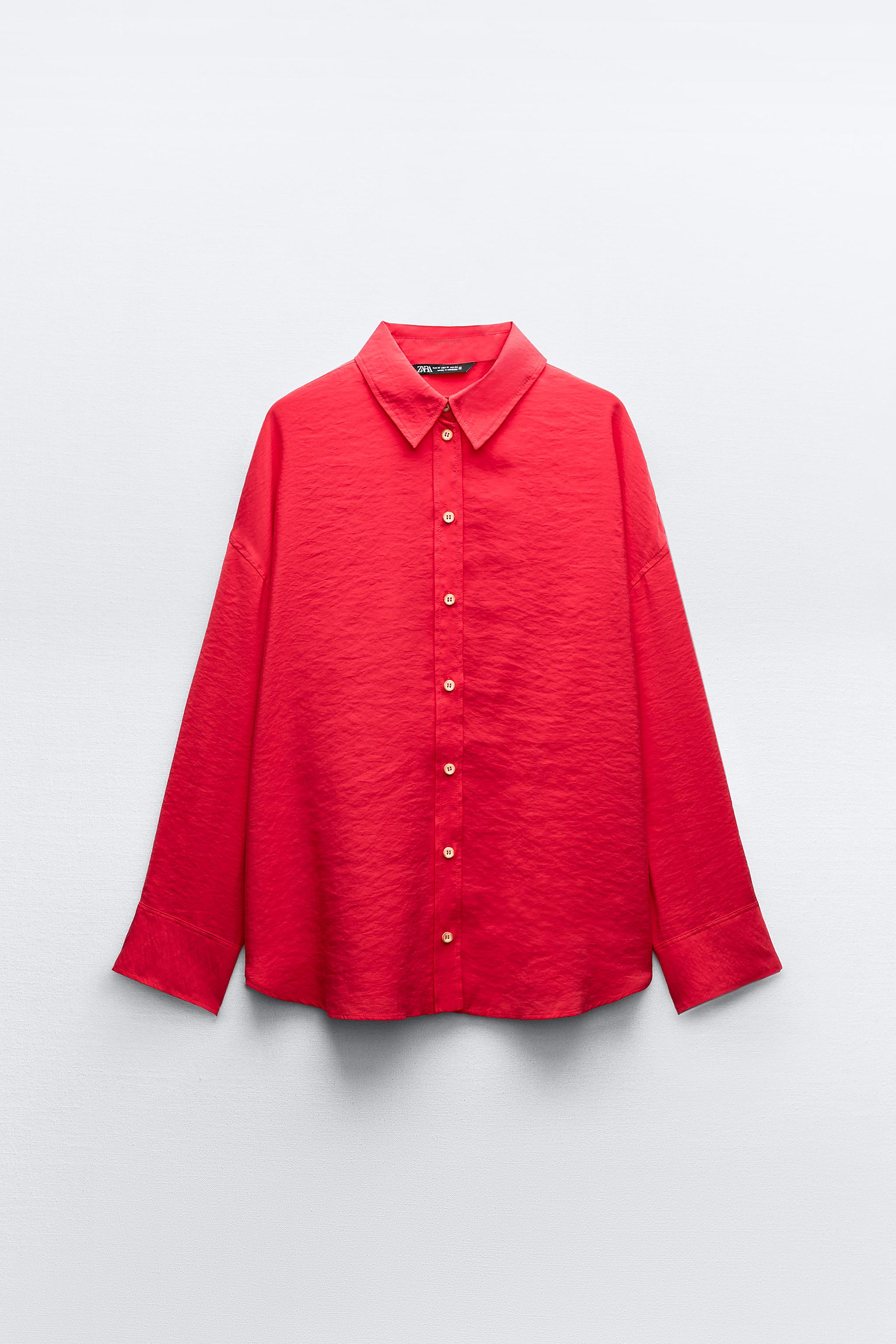 FLOWY OVERSIZED SHIRT - Coral | ZARA Canada