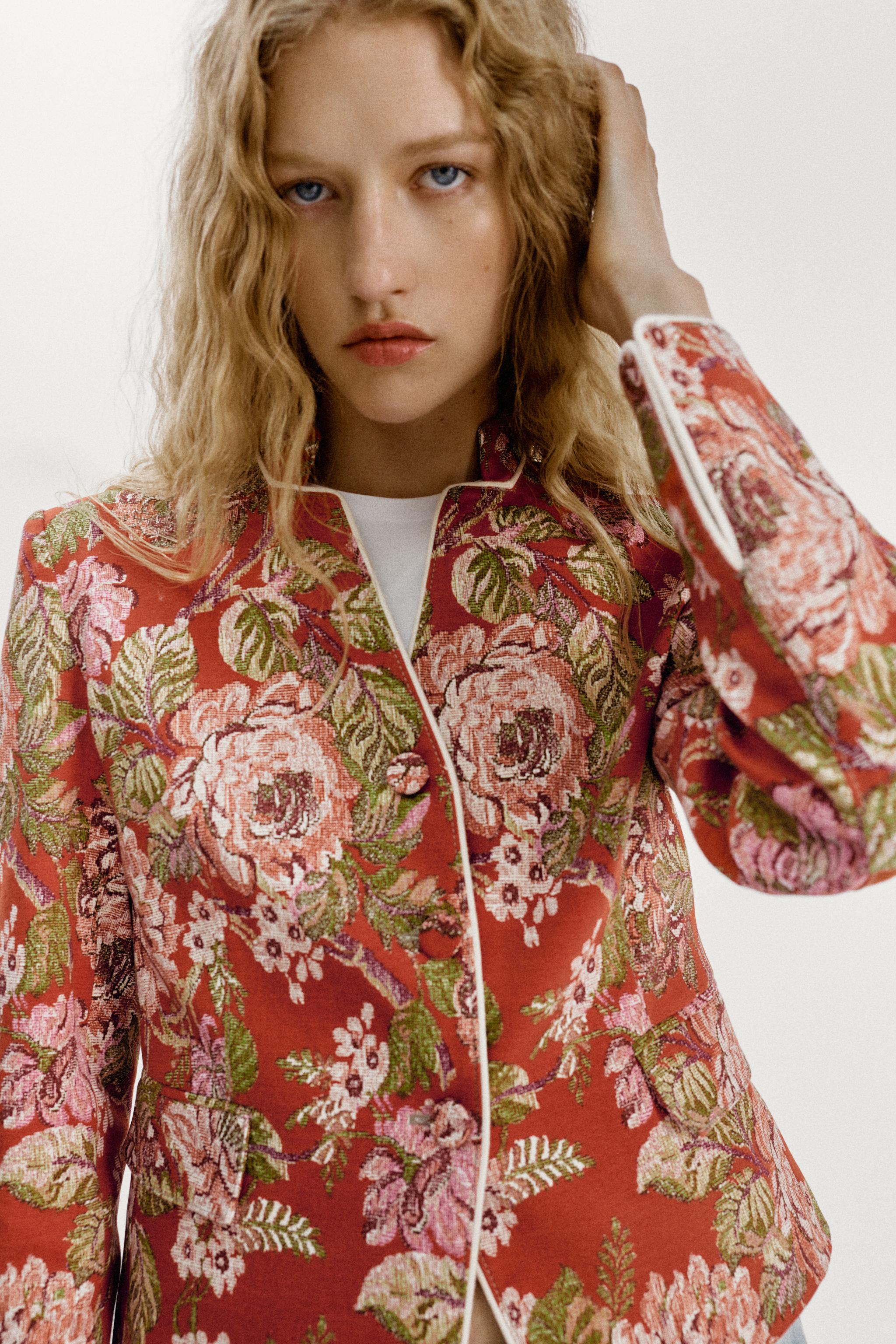 FLORAL PRINT BLAZER — Multicolored