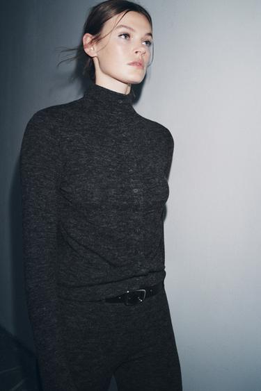 SOFT HIGH NECK JACKET - Anthracite grey by Zara
