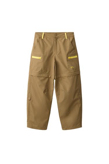 PANTALÓN CARGO TÉCNICO DESMONTABLE WATER RESISTANT - Camel medio de Zara