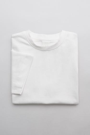 Zara PLAIN BASIC T-SHIRT - White