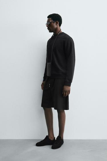 BERMUDA INTERLOCK ÉTIQUETTE - Noir de Zara - Image 3