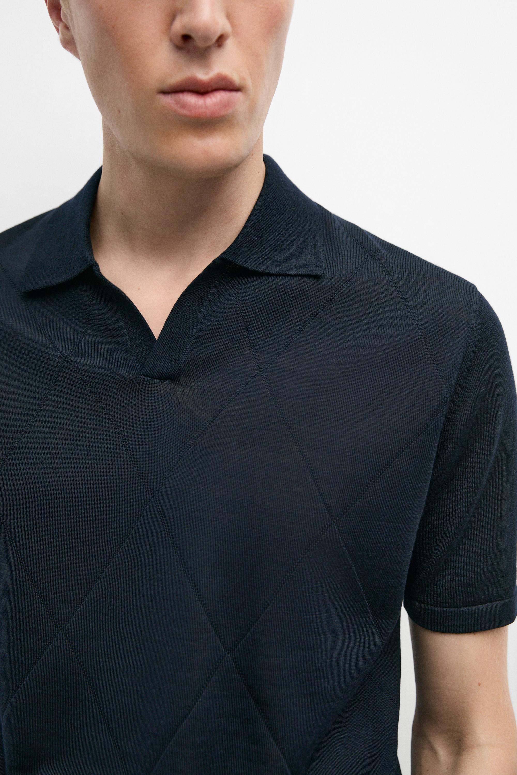 Pull polo en maille à motif losanges