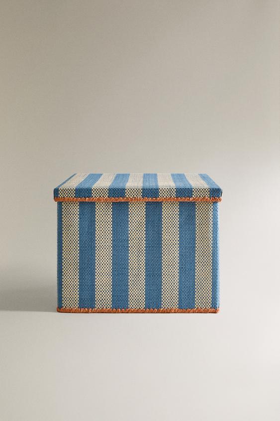 CESTA INFANTIL RAYAS PLEGABLE - Azul de Zara - Imagen 0