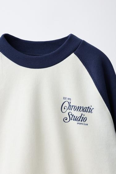 SPORTY CONTRAST SWEATSHIRT - Ecru by Zara - Image 2