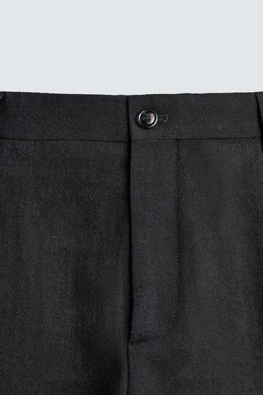 PANTALON DE COSTUME STRUCTURÉ EN 100% LAINE - Noir de Zara - Image 6