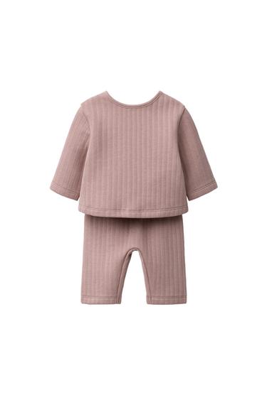 CONJUNTO CHAQUETA CAMISETA 2 EN 1 Y PANTALÓN - Rosa tiza de Zara