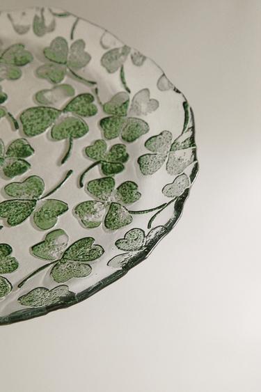 ASSIETTE À DESSERT VERRE TRÈFLES - Vert de Zara - Image 2