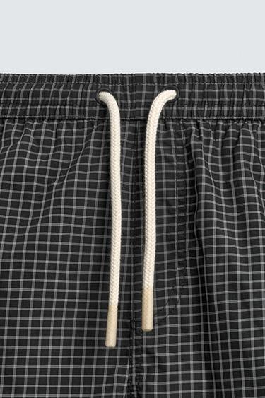 MAILLOT DE BAIN LONG À CARREAUX - Noir de Zara - Image 2