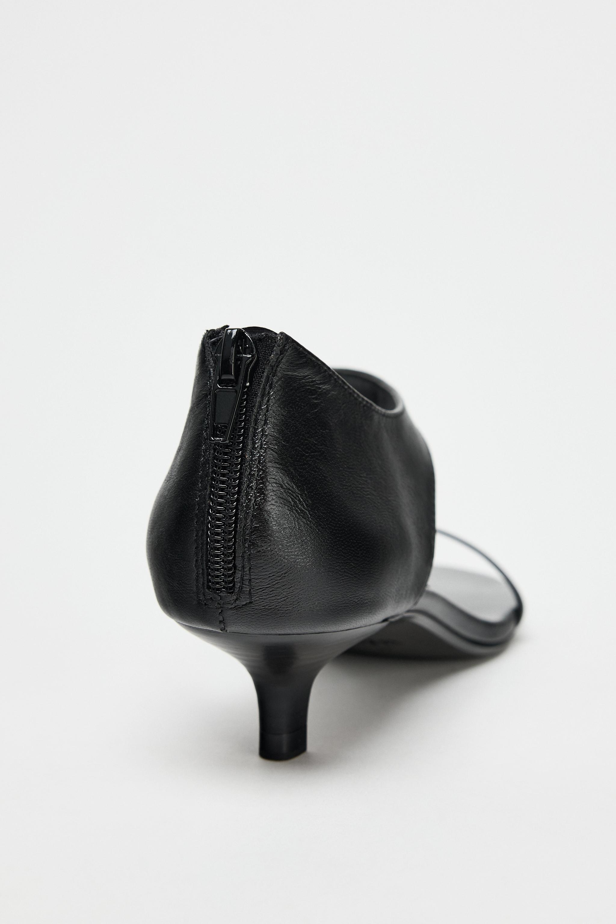 【ZARA】キトンヒール レザーサンダル ブラック | 1332/510/800 キトンヒール レザーサンダル 50TH ANNIVERSARY - ブラック