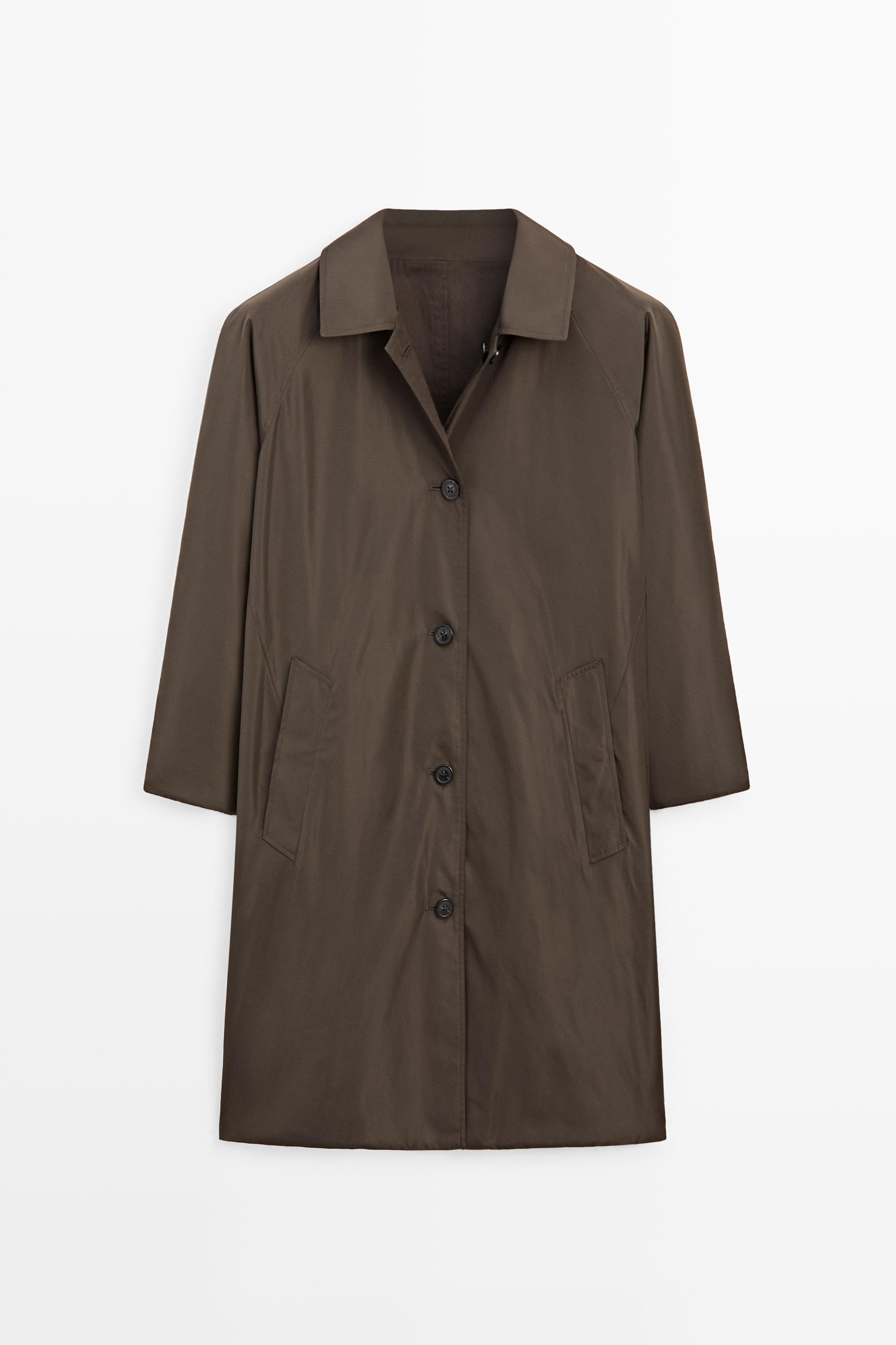 Long reversible trench coat