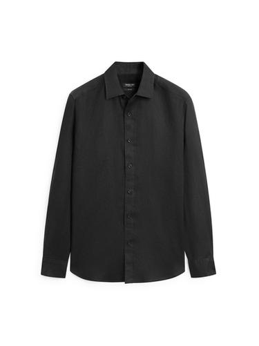 Zara Slim fit 100% linen shirt - Black