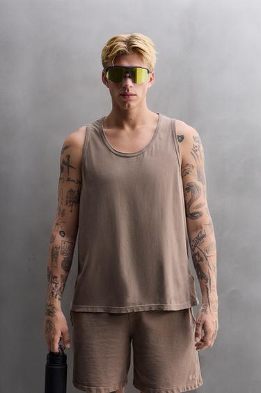 تيشرت TANK للتمرين - بورجندي الخاص بـ Zara