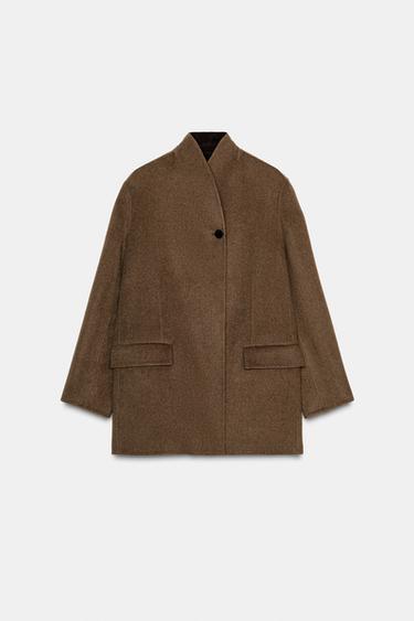 OVERSIZE WOOL BLEND BLAZER ZW COLLECTION - Brown by Zara - Image 0