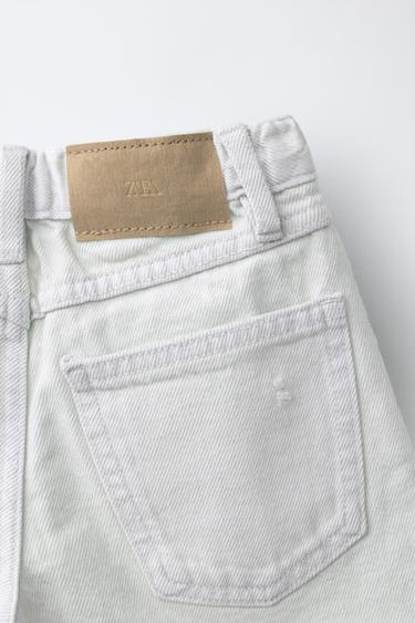 SHORT EN JEAN DÉCHIRÉ - Bleu ciel de Zara - Image 3